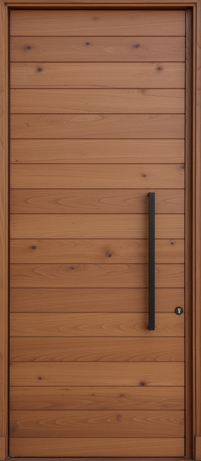 Puerta ingreso entablonada horizontal