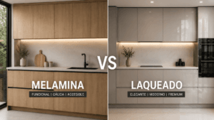 Mueble de cocina melamina vs cocina laqueado